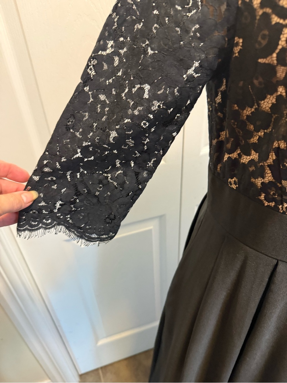 Eliza J Black Lace Bodice Long Sleeve Maxi Dress - Picture 7 of 11